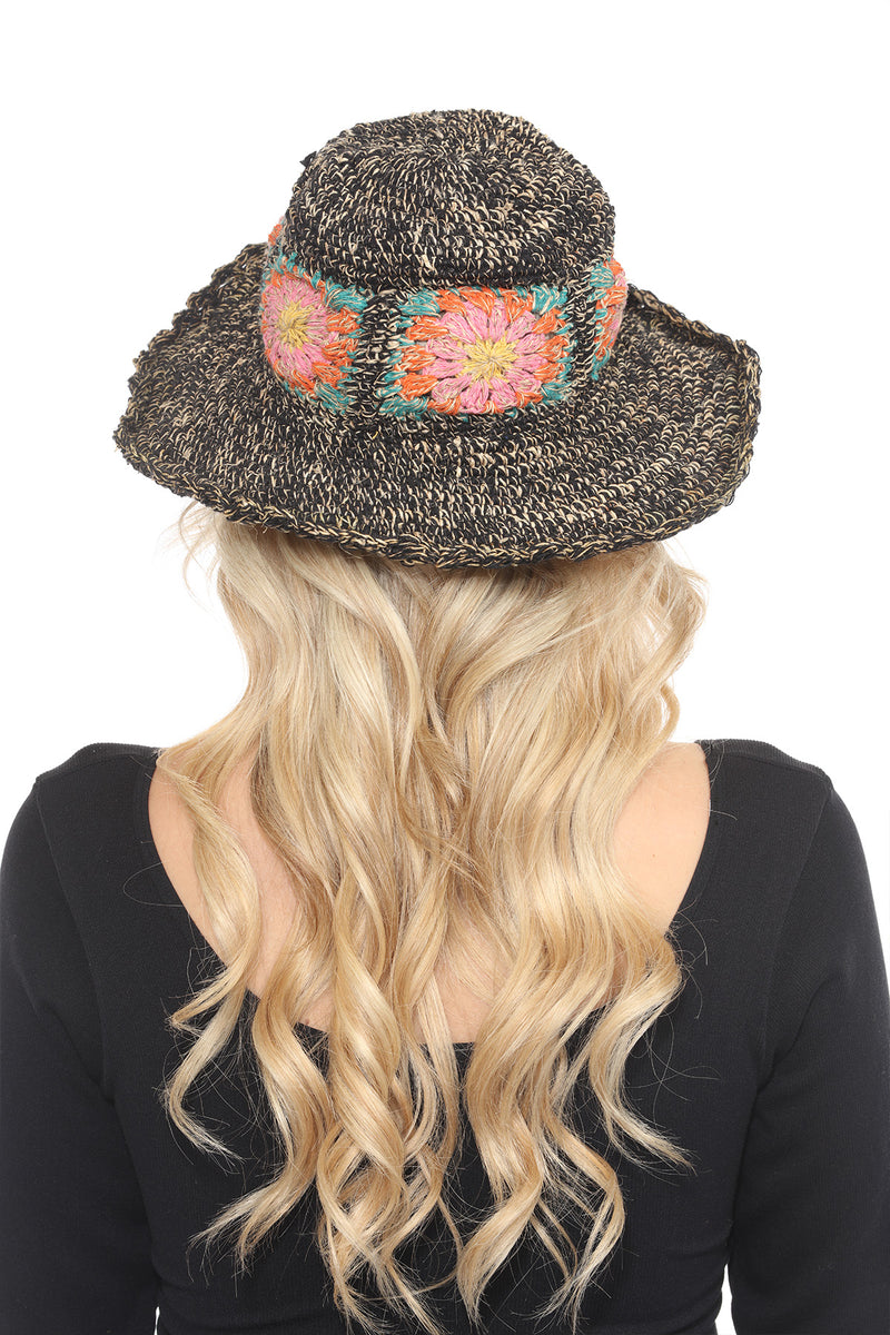 Granny Square Hemp Cotton Sun Hat