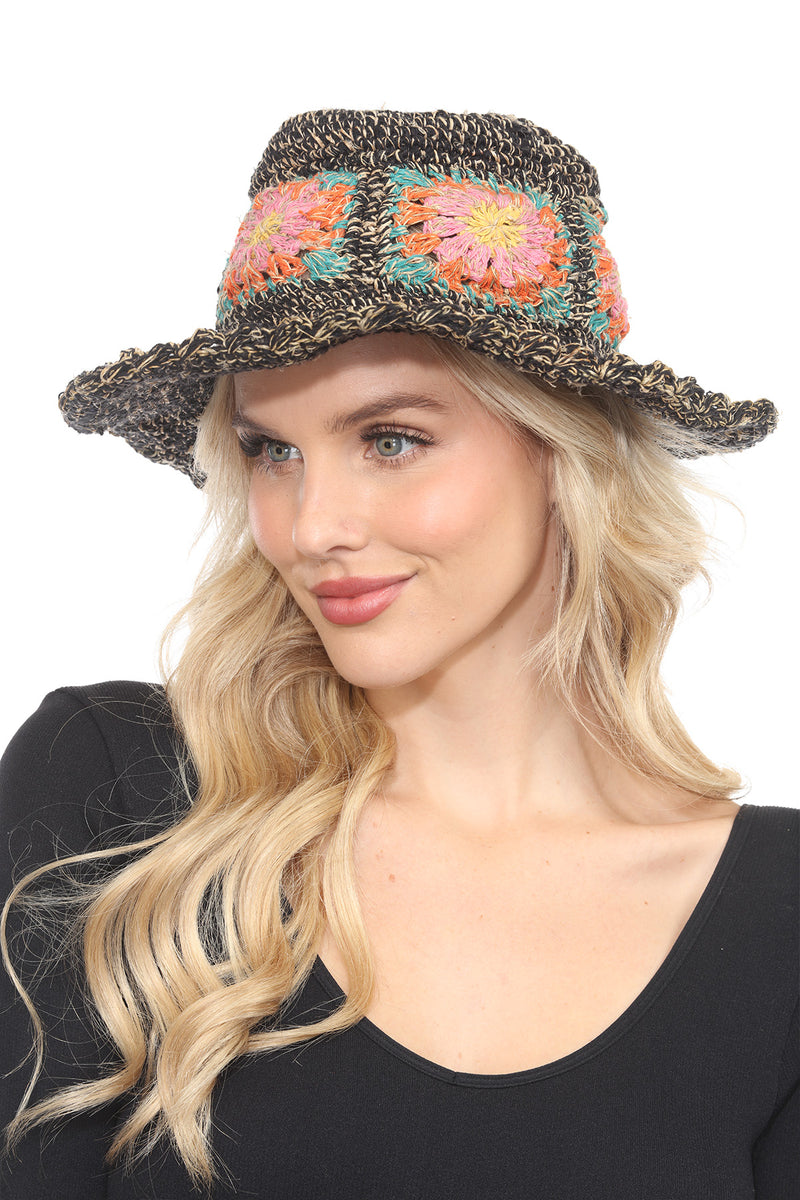 Granny Square Hemp Cotton Sun Hat