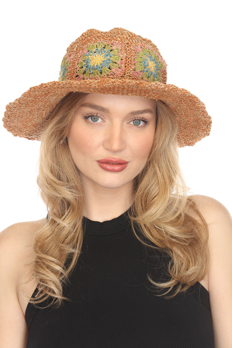 Granny Square Hemp Cotton Sun Hat