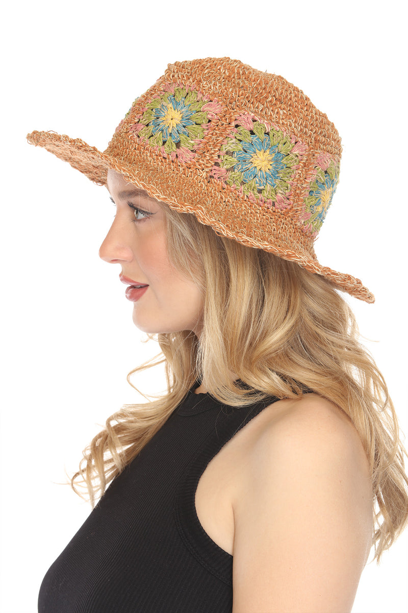 Granny Square Hemp Cotton Sun Hat