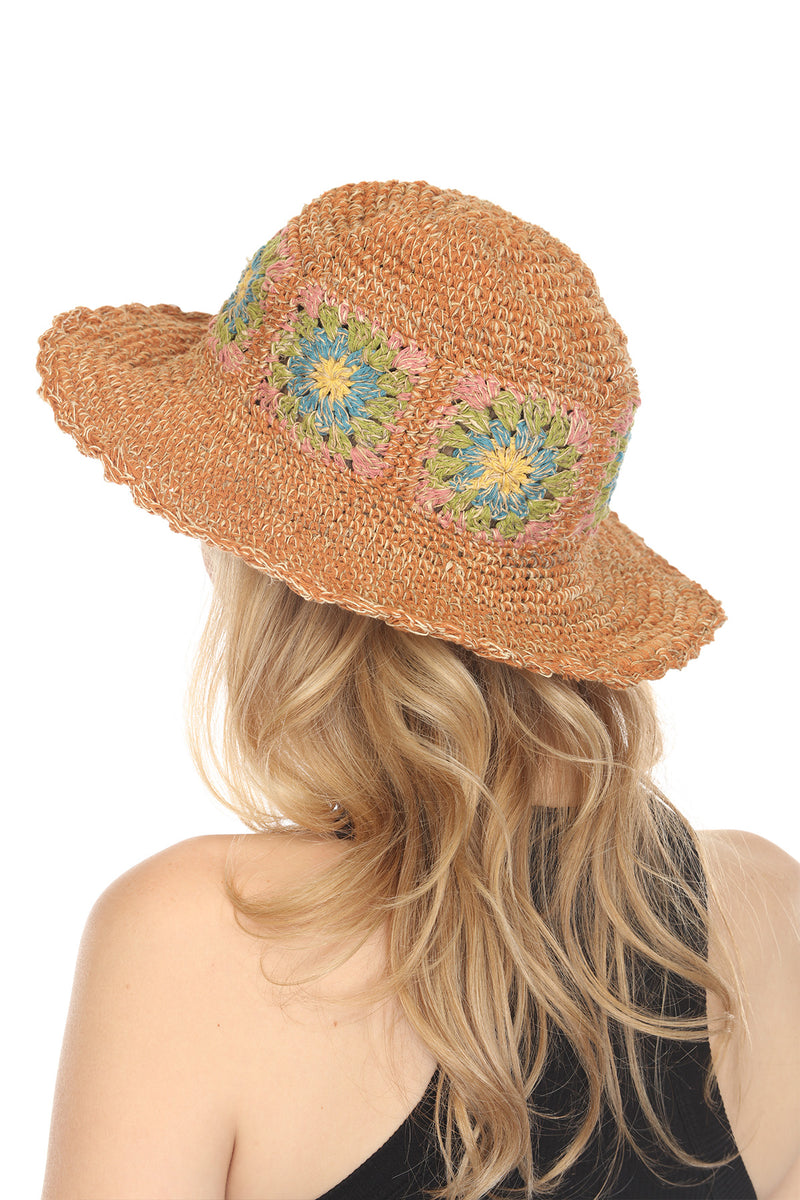 Granny Square Hemp Cotton Sun Hat