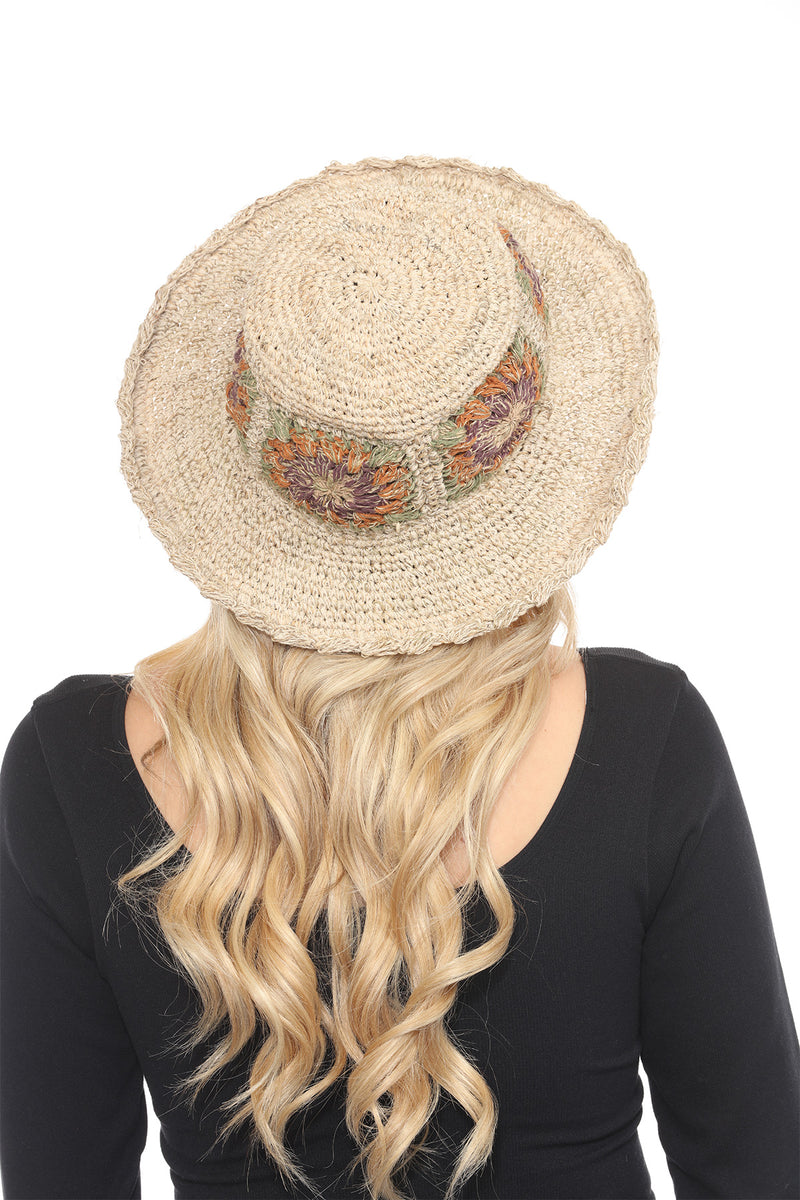 Granny Square Hemp Cotton Sun Hat