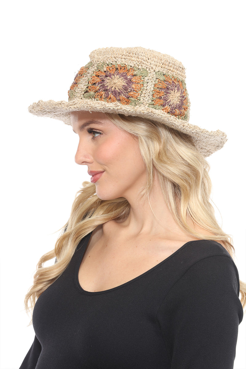 Granny Square Hemp Cotton Sun Hat