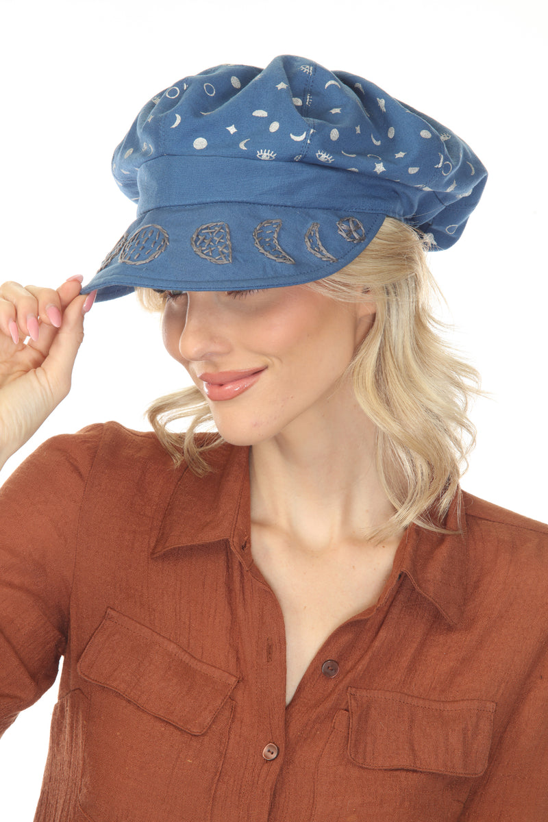 Celestial Emb Newsboy Cap