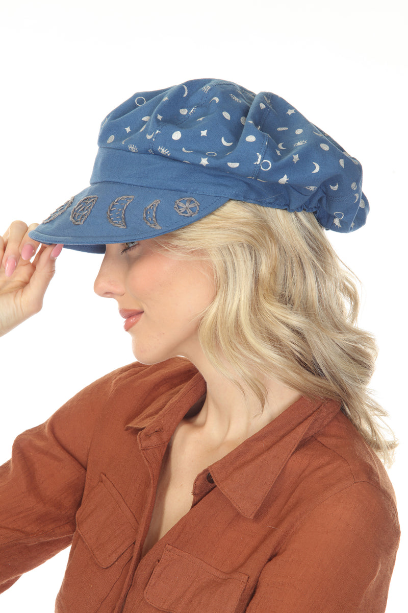 Celestial Emb Newsboy Cap