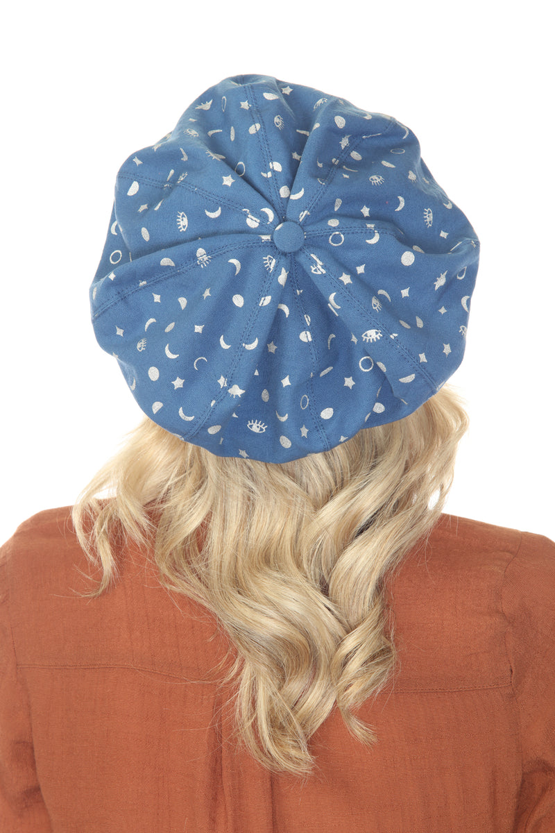 Celestial Emb Newsboy Cap