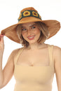Load image into Gallery viewer, SunFlower Crochet Wide Brim Hat
