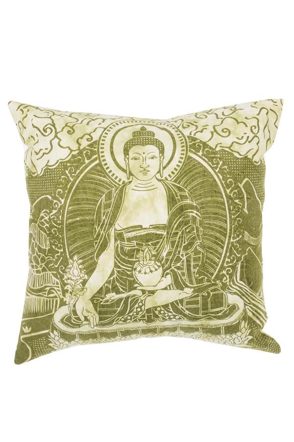 Tie Dye Throw Pillow With Buddha Print Cover