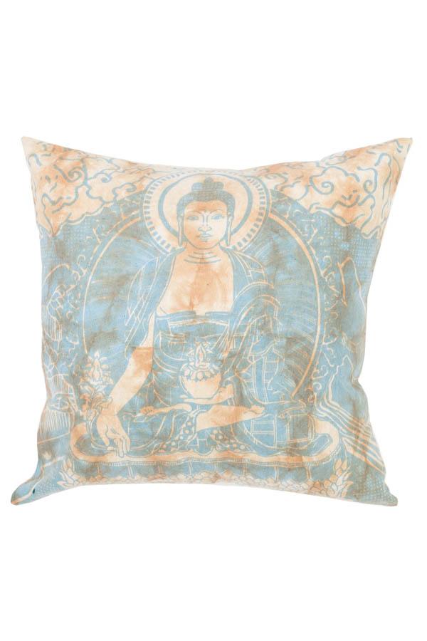 Tie Dye Throw Pillow With Buddha Print Cover