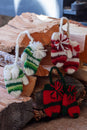 Load image into Gallery viewer, Hand Knit Tiedye Mittens Ornament
