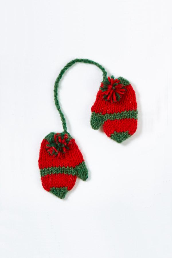 Hand Knit Tiedye Mittens Ornament