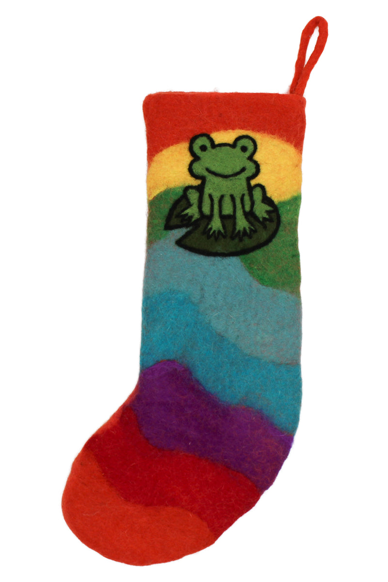 Rainbow Vintage Felt Stocking