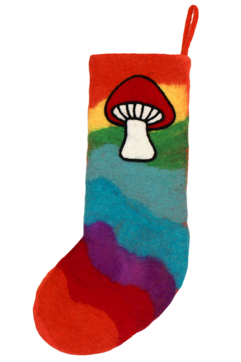 Rainbow Vintage Felt Stocking