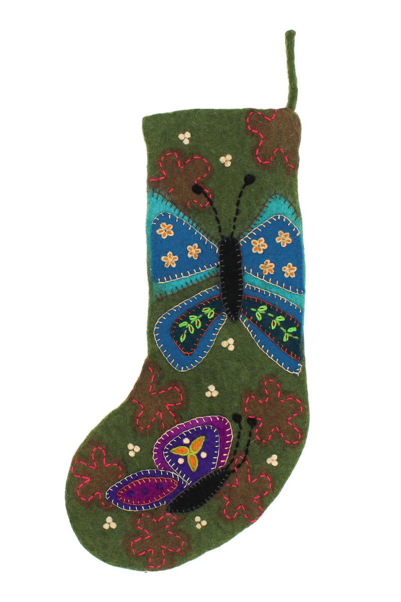 Folk Art Emb Felt Stockings