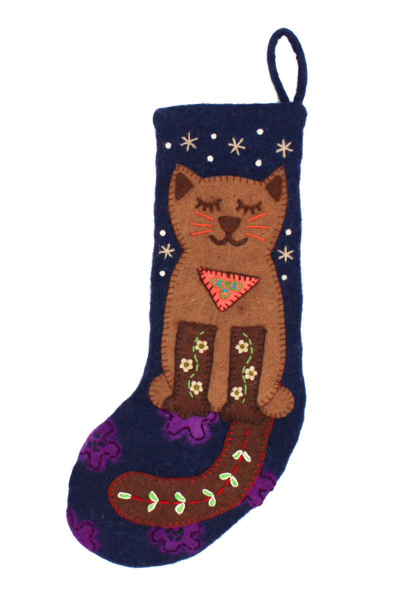 Folk Art Emb Felt Stockings