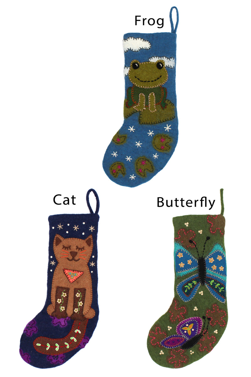 Folk Art Emb Felt Stockings