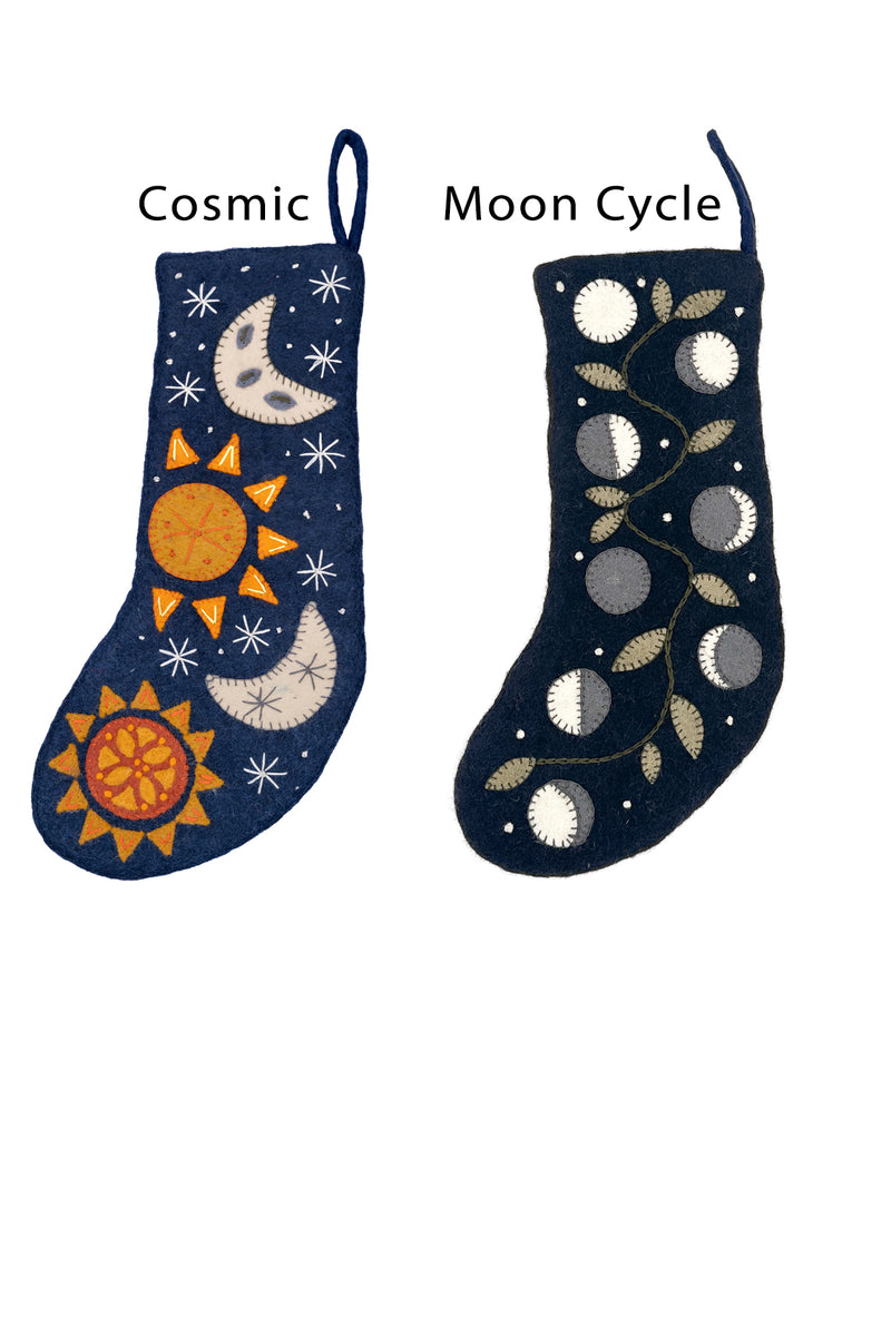 Felt Celestial Holiday Stockings