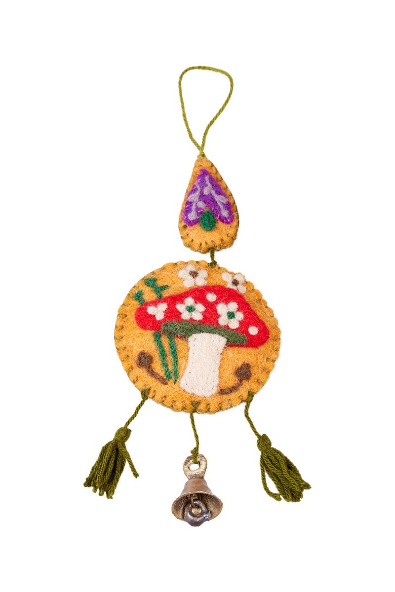 Floral Felt Bell Charm 6pcs/Pkt