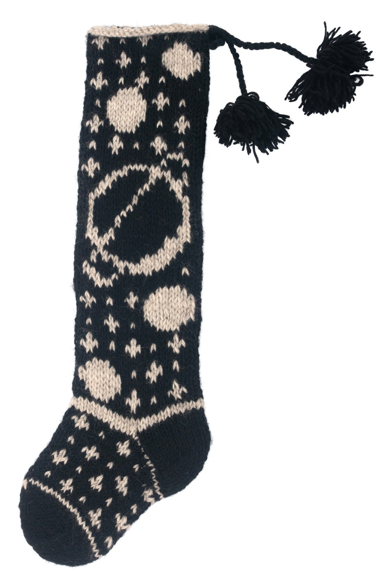 Celestial Hand Knit Wool Stocking