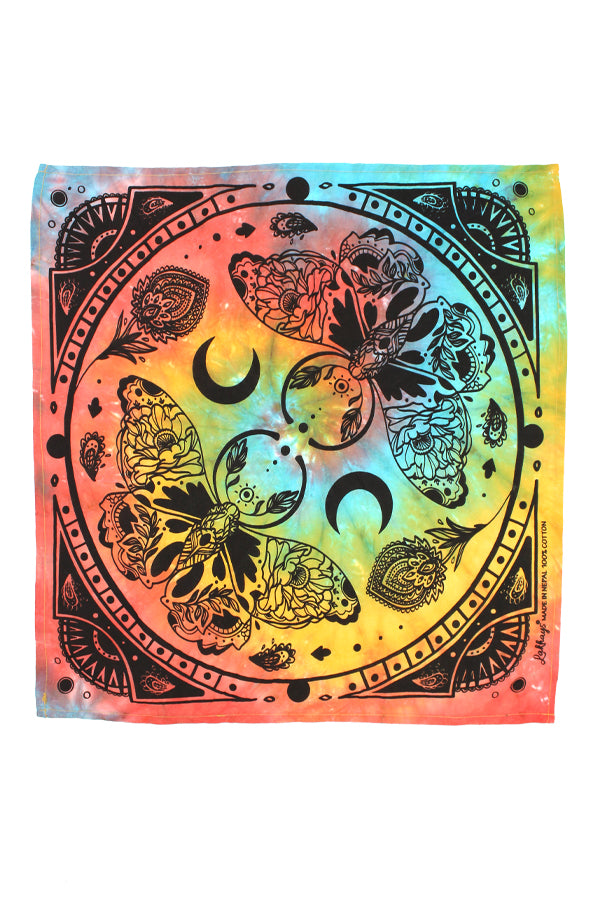 Moth Tiedye Bandana: 12pcs/Pkt