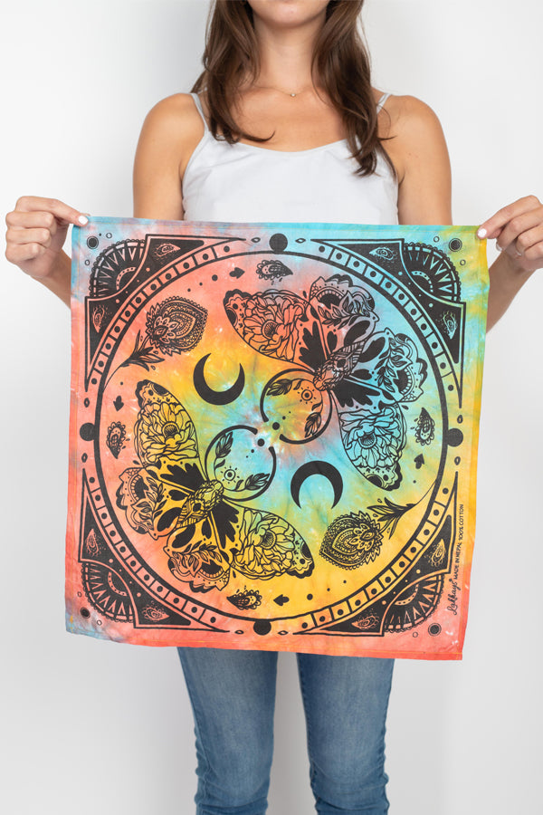 Moth Tiedye Bandana: 12pcs/Pkt