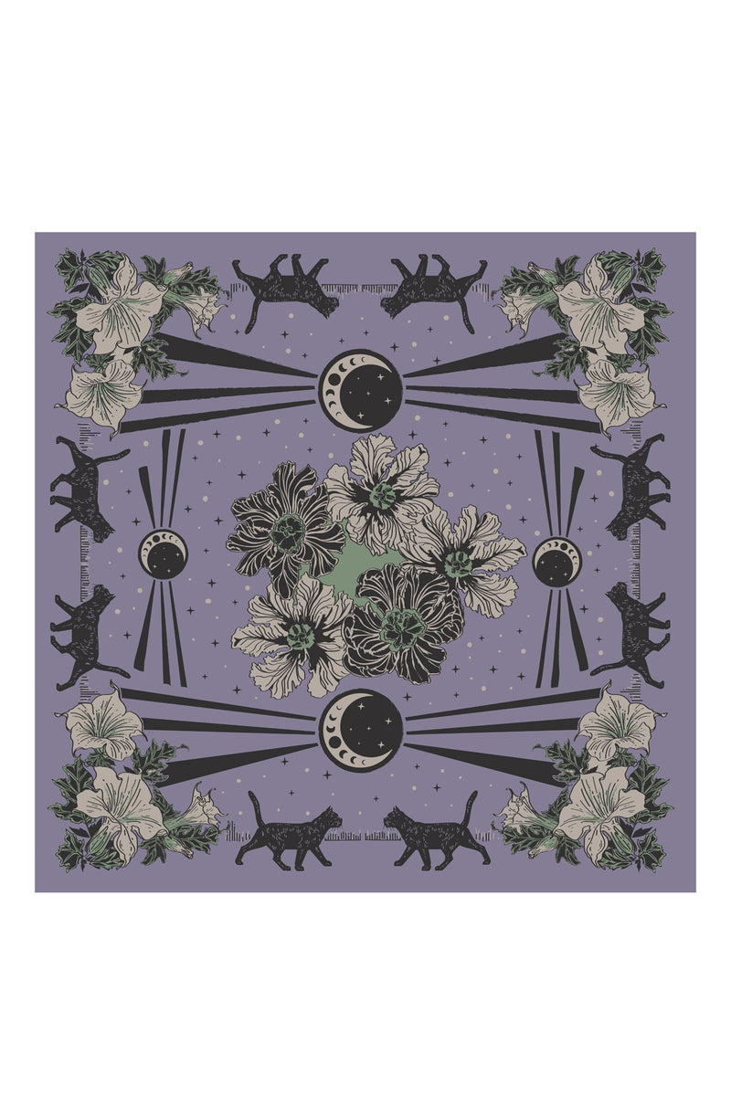 Moonflower Cats Big Bandana