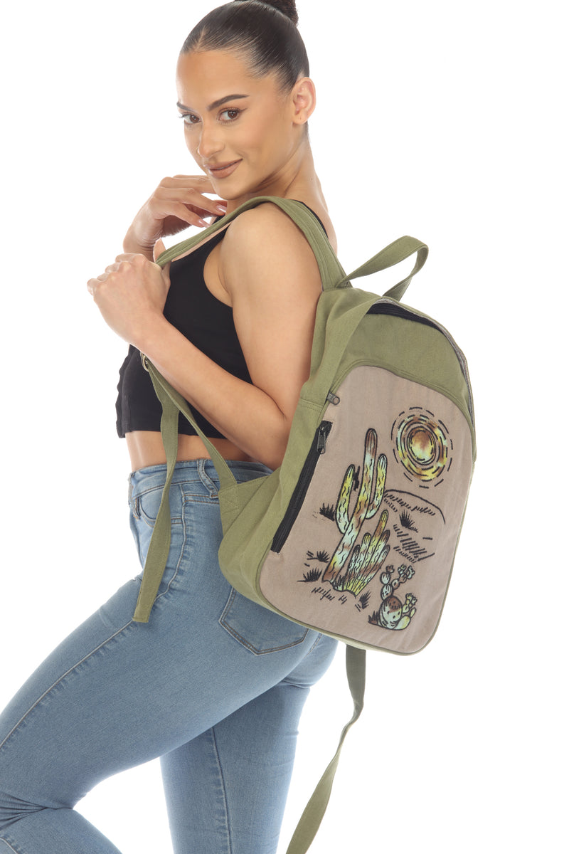 Tie-Dye Embroidery Patch Backpack