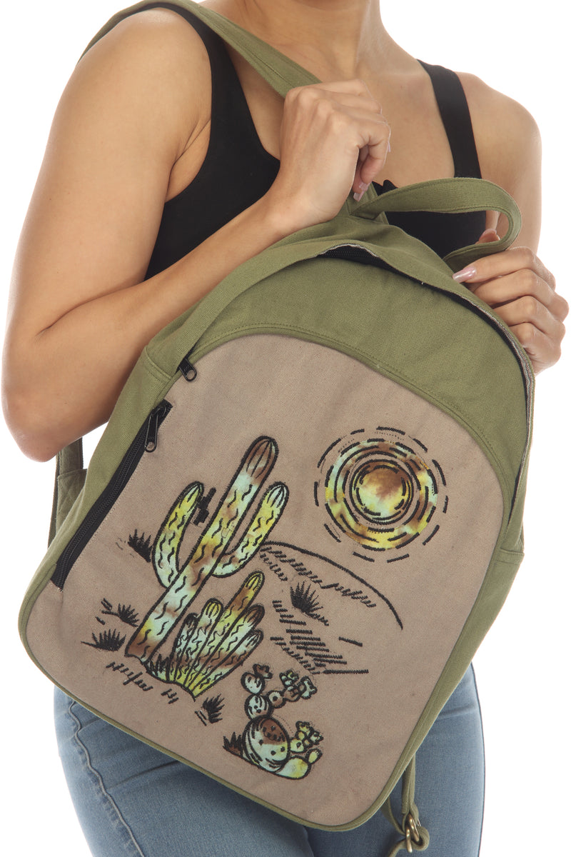 Tie-Dye Embroidery Patch Backpack