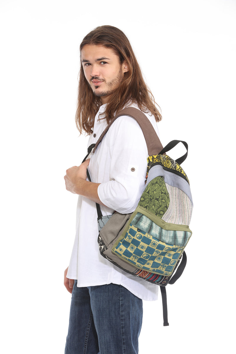 Boho Patchwork Upcycled Backpack