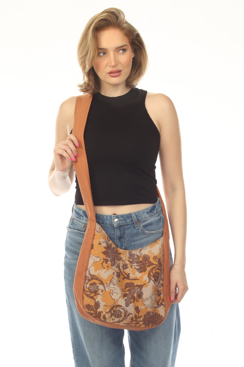 Paisley Cats Crossbody Bag