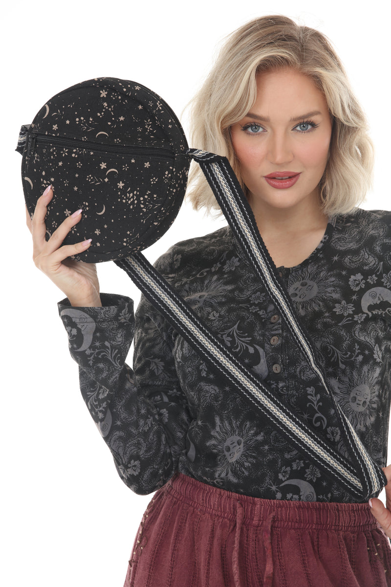 Celestial Print Round Bag