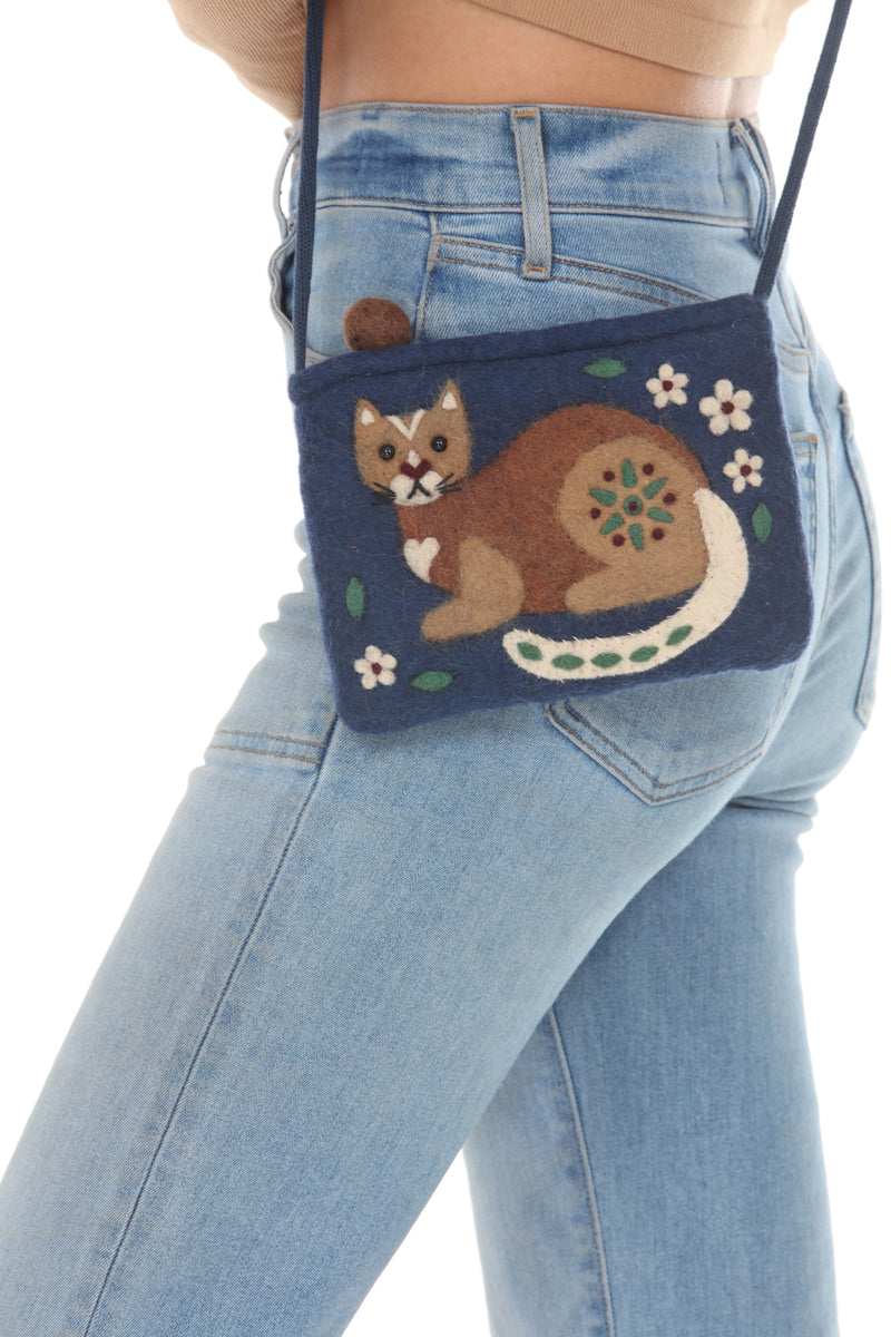 Felt Kitty Mini Shoulder Bag