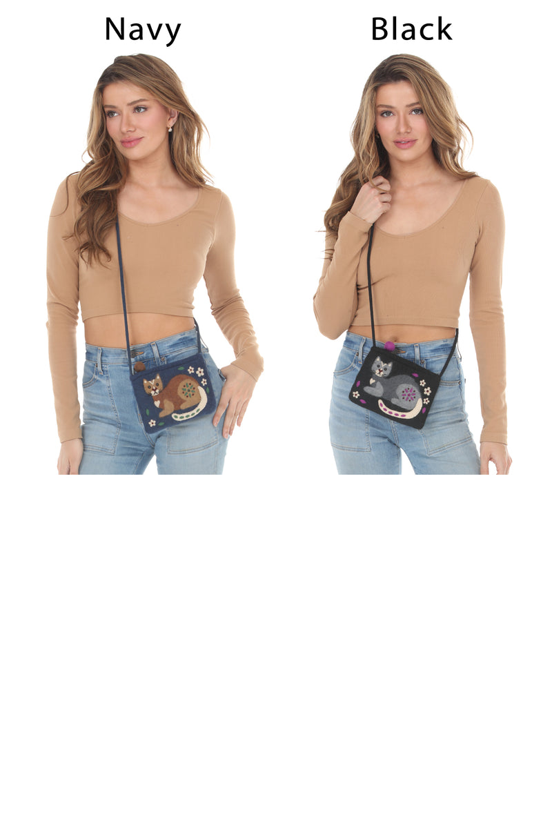Felt Kitty Mini Shoulder Bag