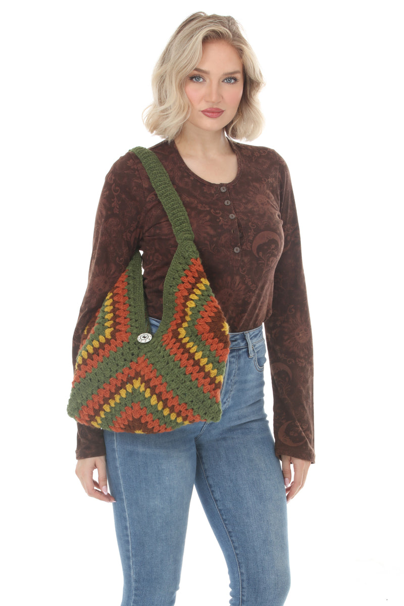 Granny Crochet Hobo Bag