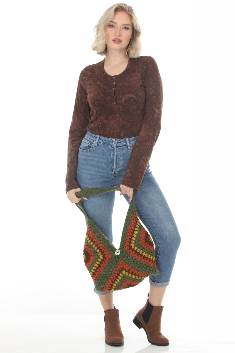 Granny Crochet Hobo Bag