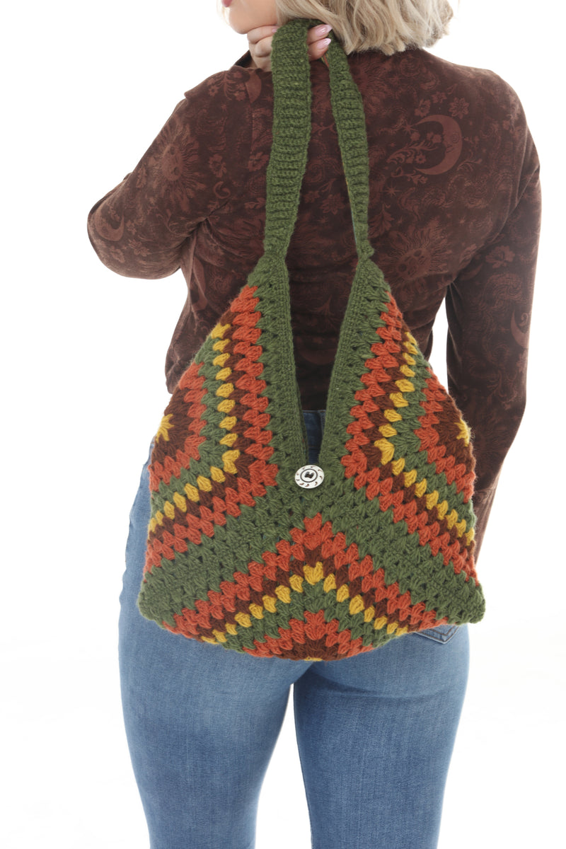 Granny Crochet Hobo Bag