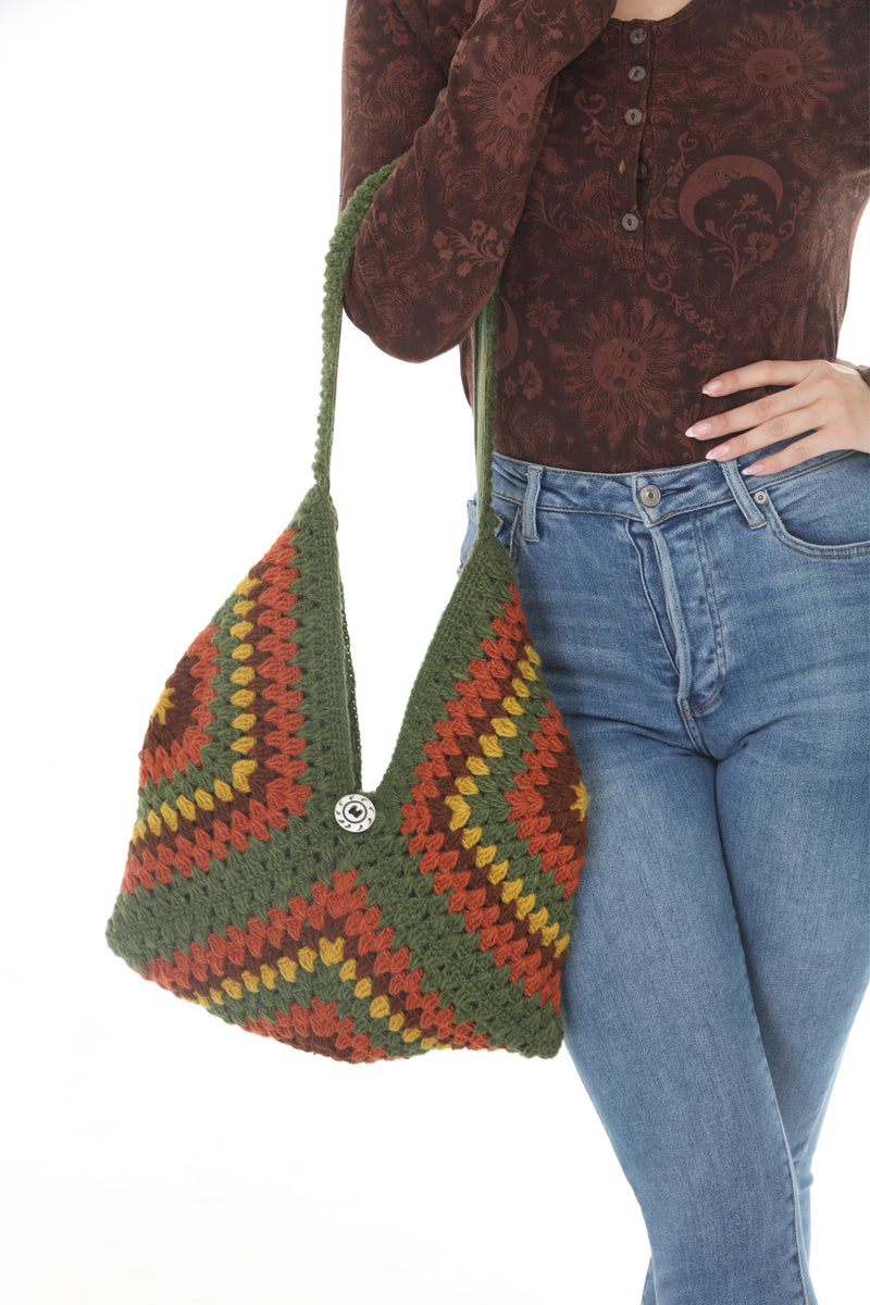 Granny Crochet Hobo Bag