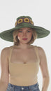 Load and play video in Gallery viewer, SunFlower Crochet Wide Brim Hat
