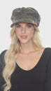 Load and play video in Gallery viewer, Stonewashed Embroidered Newsboy Cap
