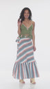 Load and play video in Gallery viewer, Ruffled Maxi Striped Wrap Skirt
