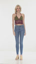 Load and play video in Gallery viewer, Laced Fringe Crochet Halter Top
