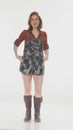 Load and play video in Gallery viewer, Paisley Cat Shortalls Romper
