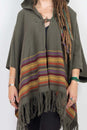 Load image into Gallery viewer, Jacauard Border Hooded Poncho
