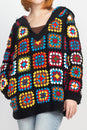 Load image into Gallery viewer, Patchwork Crochet Baja Hoodie

