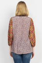 Load image into Gallery viewer, Puffed Sleeve Patchwork Blouse

