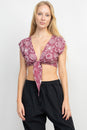 Load image into Gallery viewer, Celestial Tie Front Crop Top
