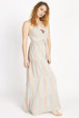 Load image into Gallery viewer, Striped Halter Keyhole Maxi Dress
