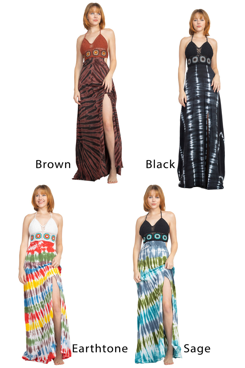 Crochet Tiedye Maxi Dress