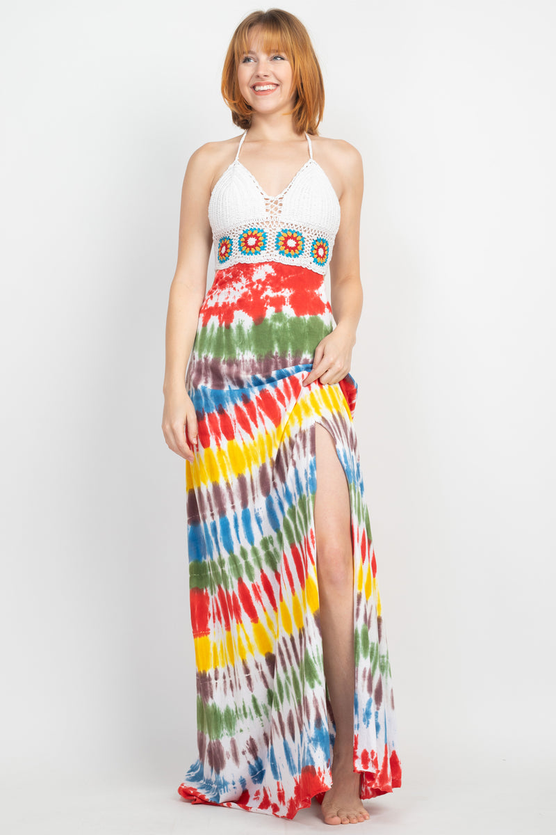 Crochet Tiedye Maxi Dress