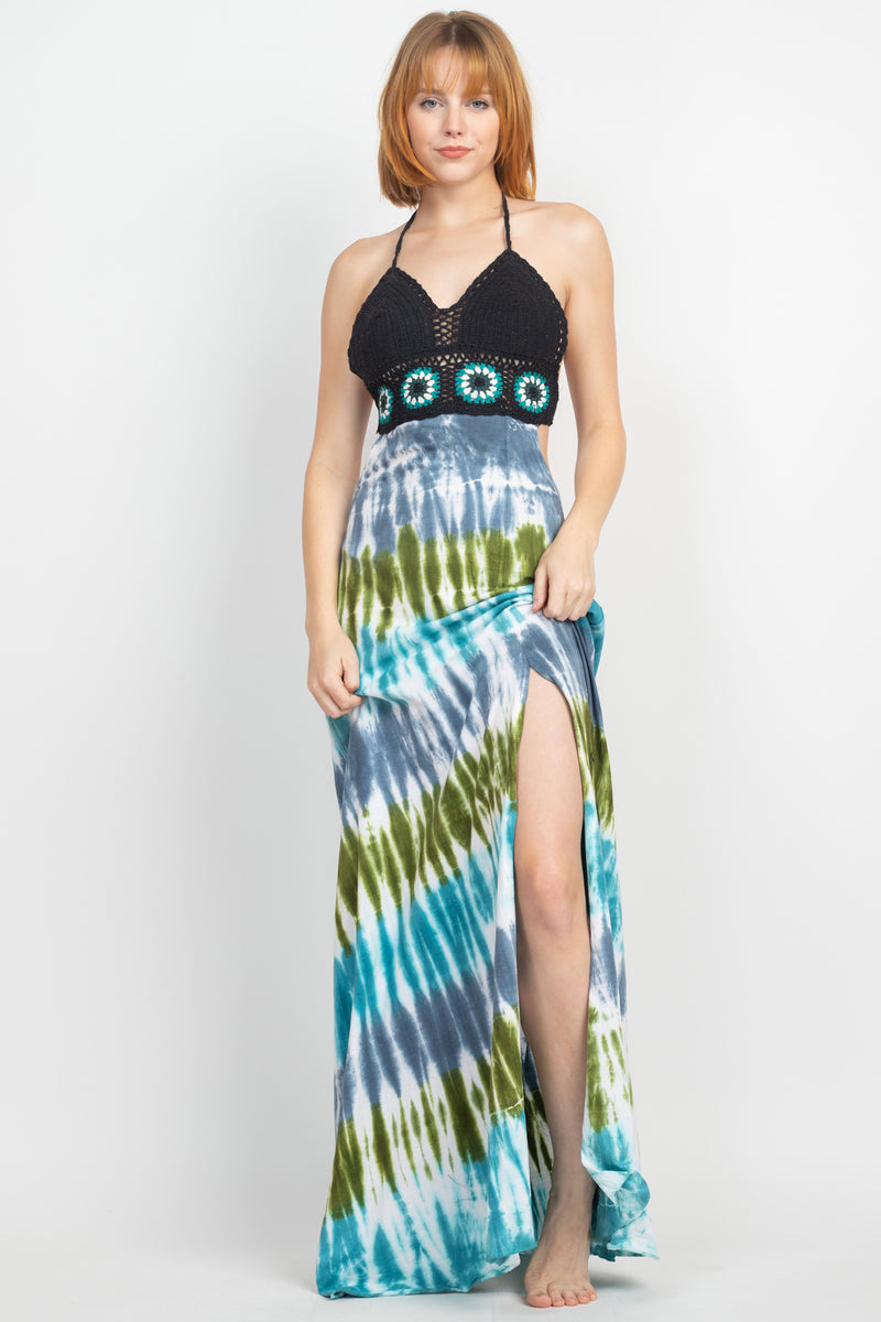 Crochet Tiedye Maxi Dress